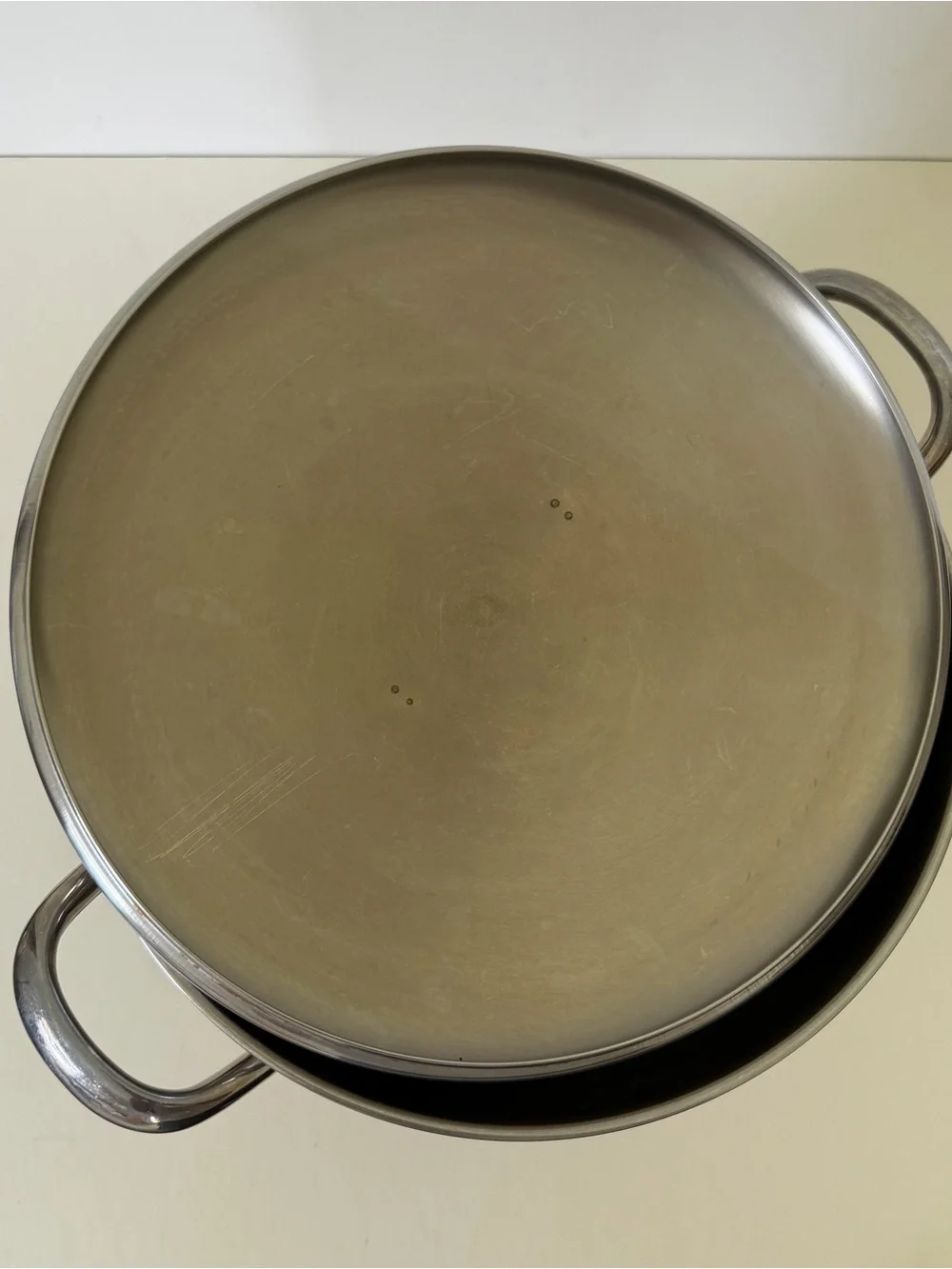Vtg Revere Ware 10 Quart Copper Bottom Stock Pot W Lid, USA Labeled w/93h